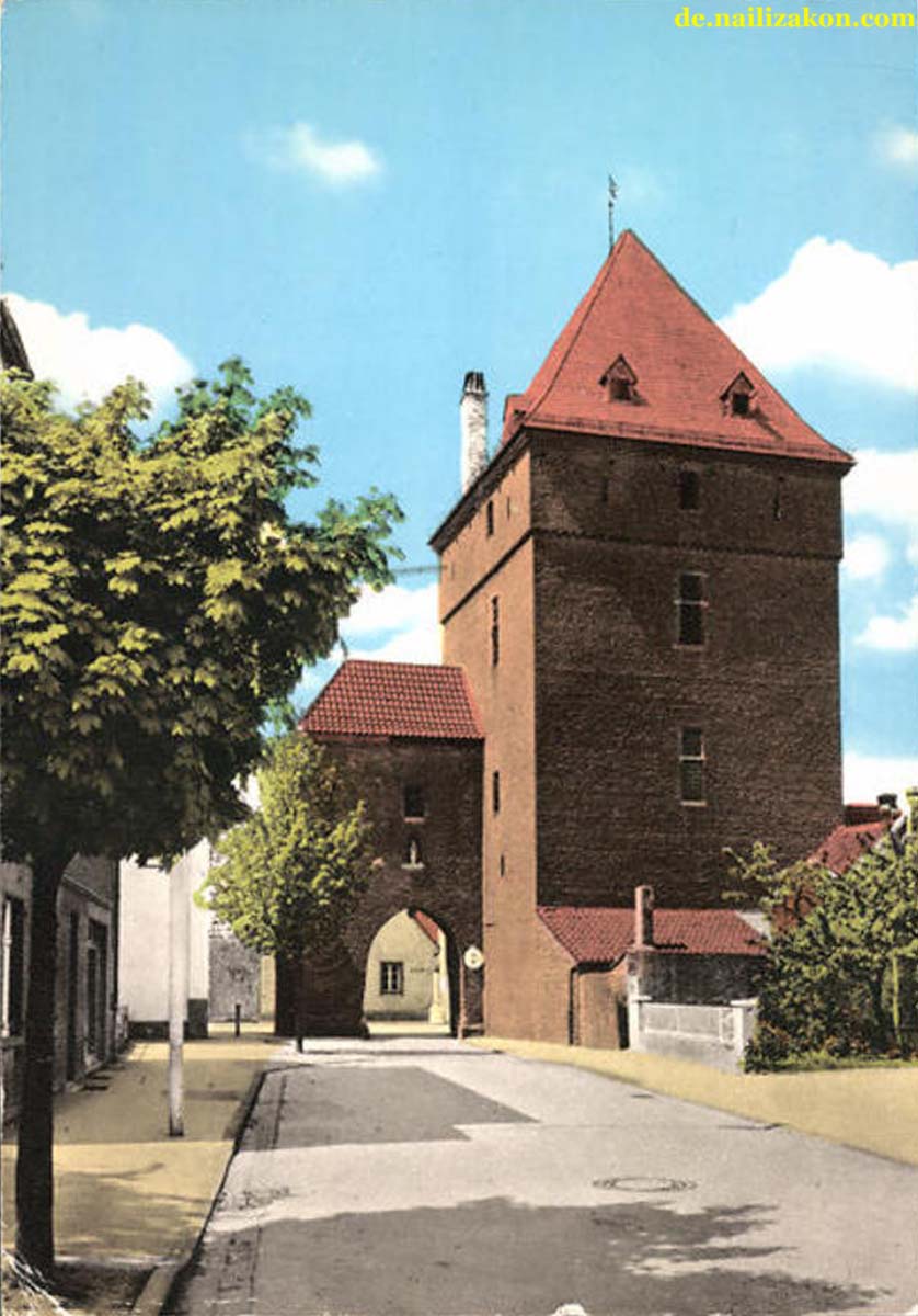 Monheim am Rhein. Schelmenturm aus dem 13. Jahrhundert, 1975