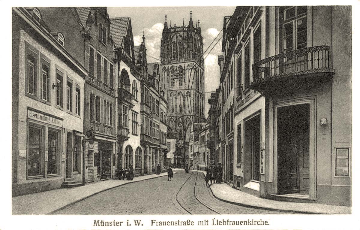 Münster. Frauenstraße mit Liebfrauenkirche
