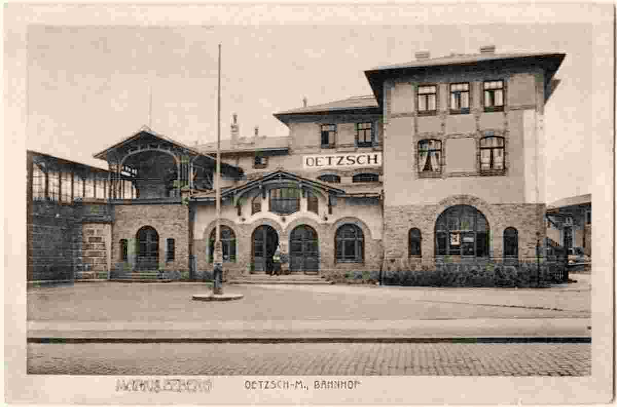 Markkleeberg. Oetzsch (Markkleeberg-Mitte) - Bahnhof, 1912