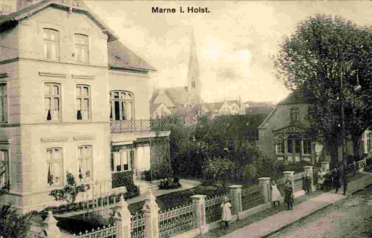 Marne. Villa mit Garten, 1912