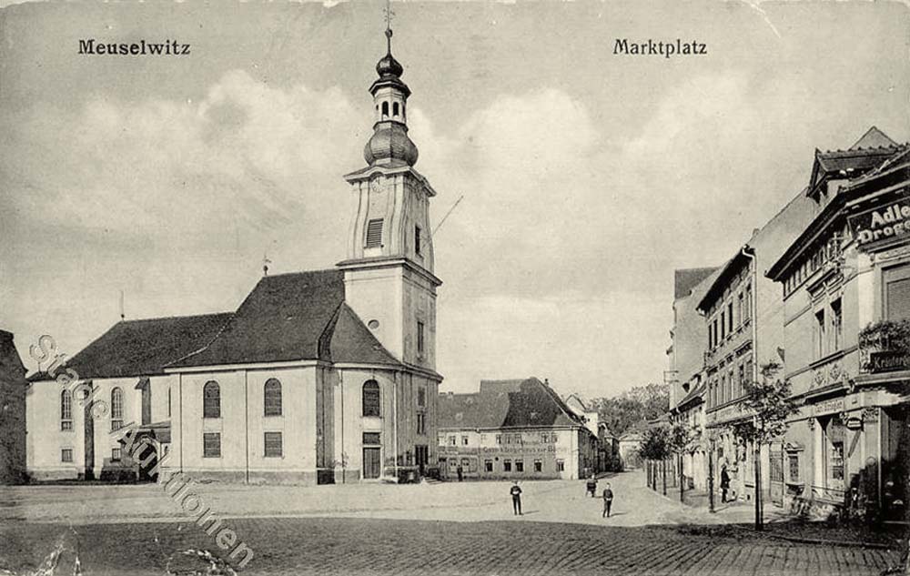 Meuselwitz. Kirche am Marktplatz