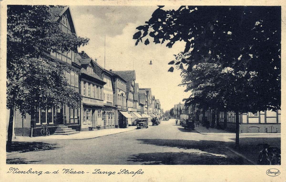 Nienburg (Weser). Lange Straße, um 1930