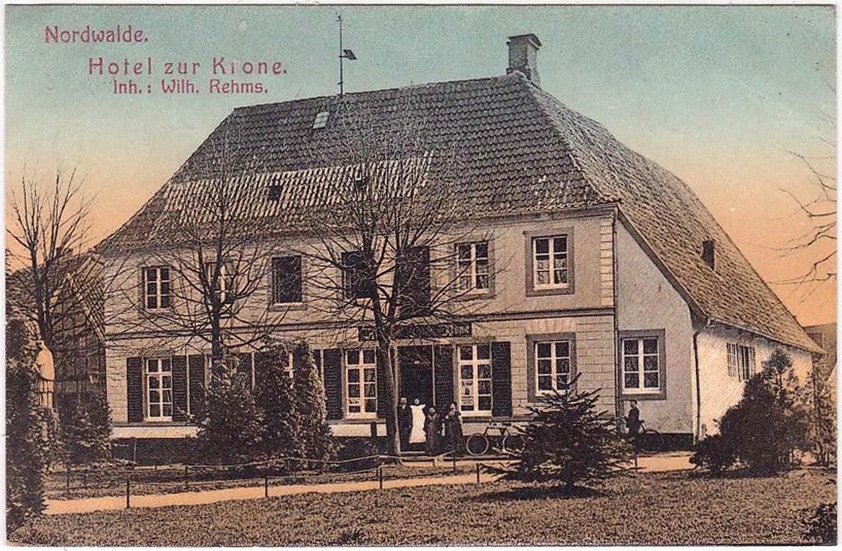 Nordwalde. Hotel zur Krone, Inhaber Wilhelm Rehms, 1908