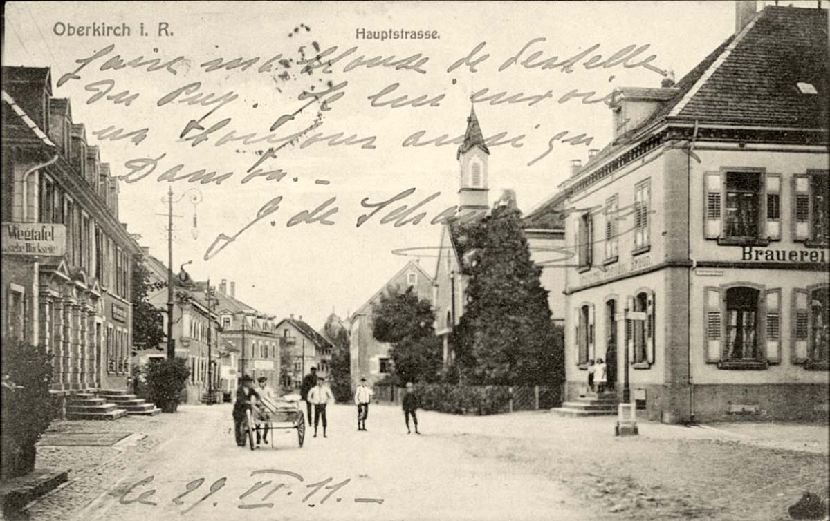 Oberkirch (Ortenaukreis). Hauptstraße, Brauerei, 1911