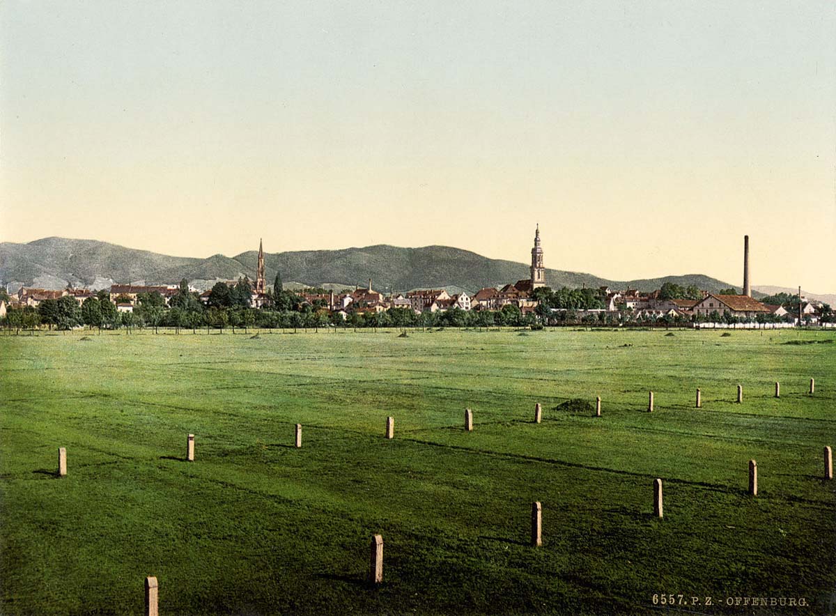 Offenburg. Panorama der Stadt, um 1890