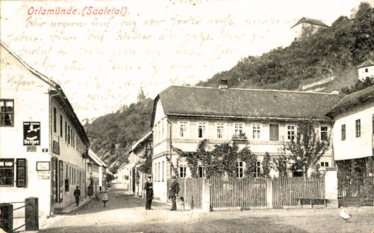 Orlamünde. Panorama von Dorfstraße, 1920