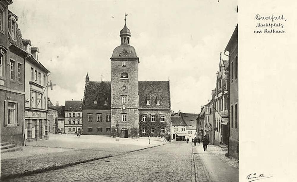 Roßleben. Ortteil Querfurt - Marktplatz mit Rathaus, 1932