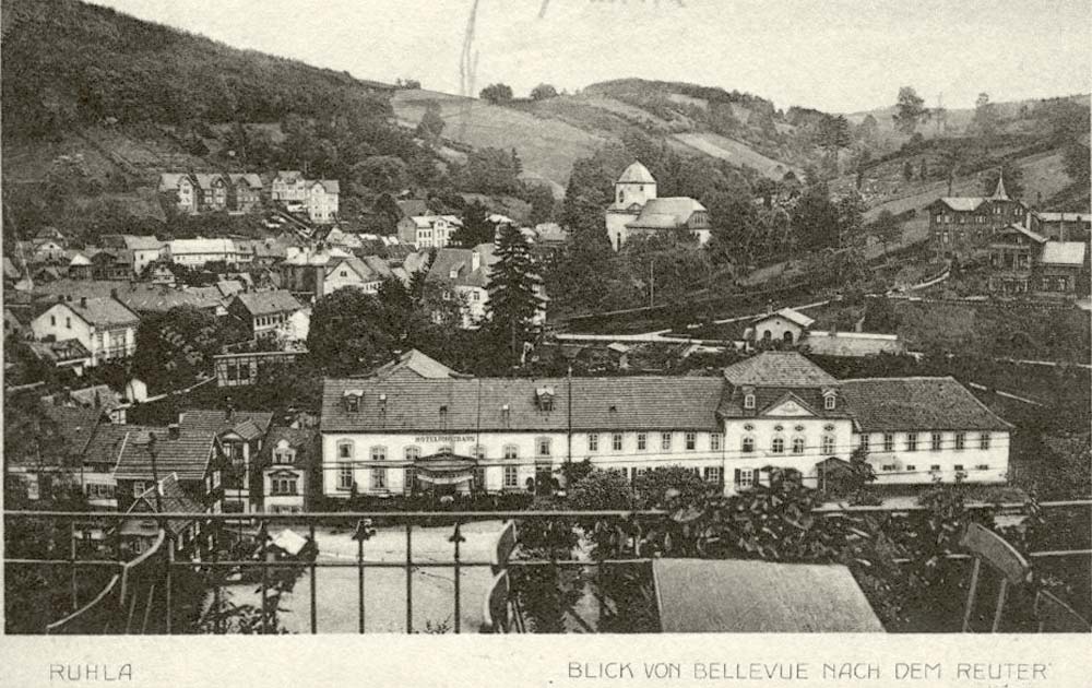 Ruhla. Blick von Bellevue nach dem Reuter, 1915