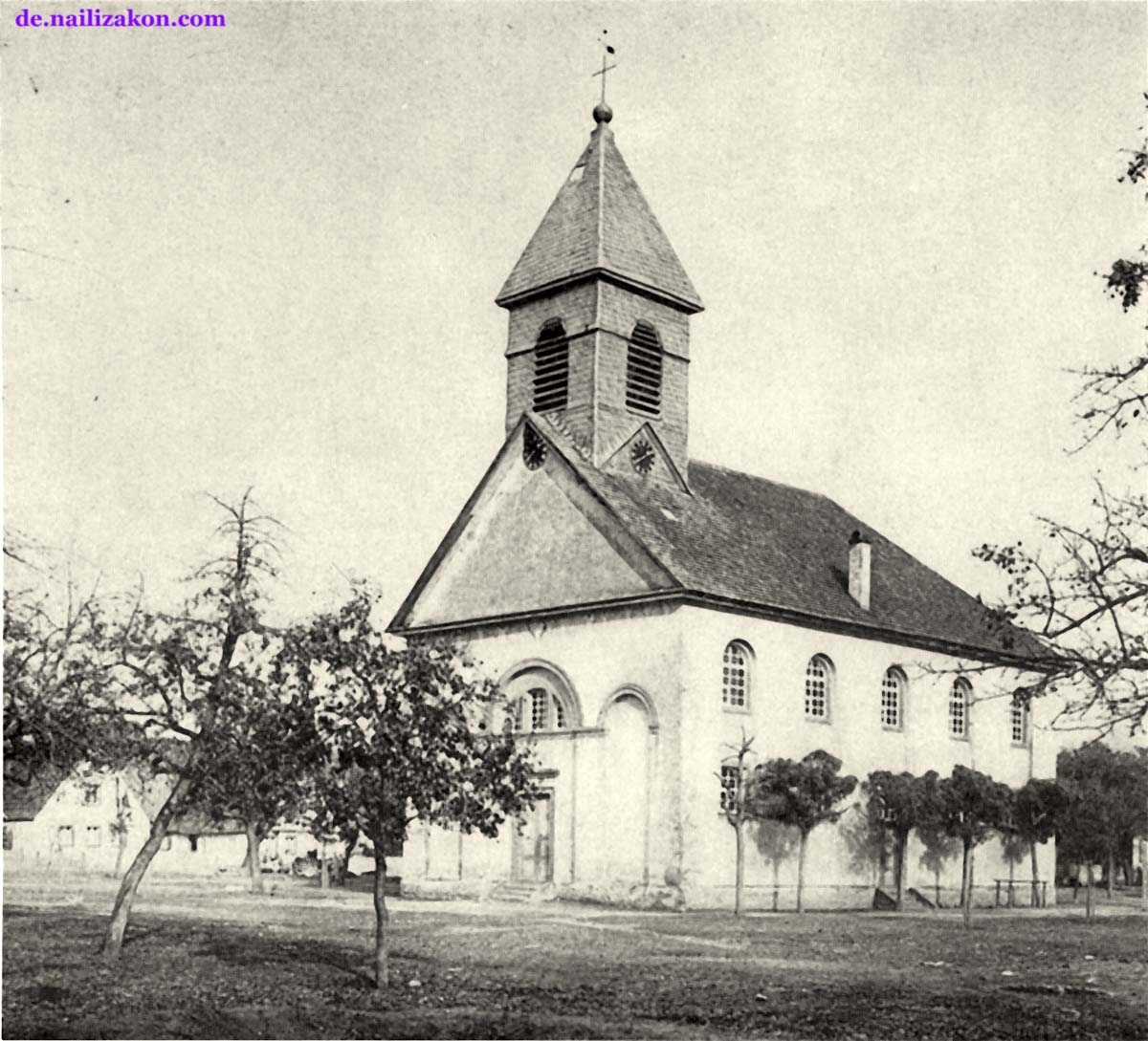 Stutensee. Friedrichstal - Evangelische Kirche, Marktplatz, 1899