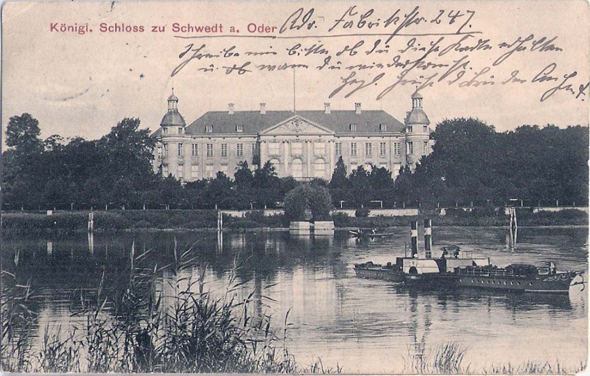 Schwedt (Oder). Königliches Schloß und dampfer, 1912