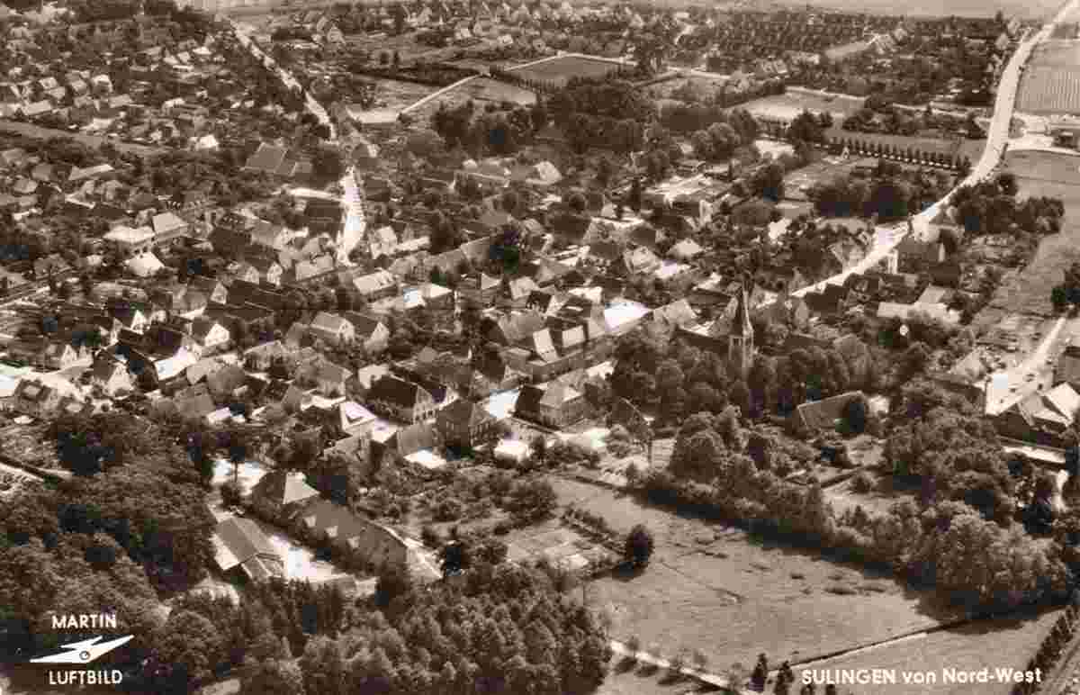 Sulingen. Luftaufnahme auf Sulingen von Nord-West, 1968