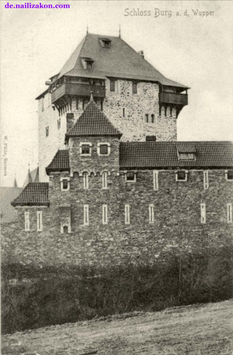 Solingen. Das Bergische Land, Schloß Burg im Tal der Wupper, 1911
