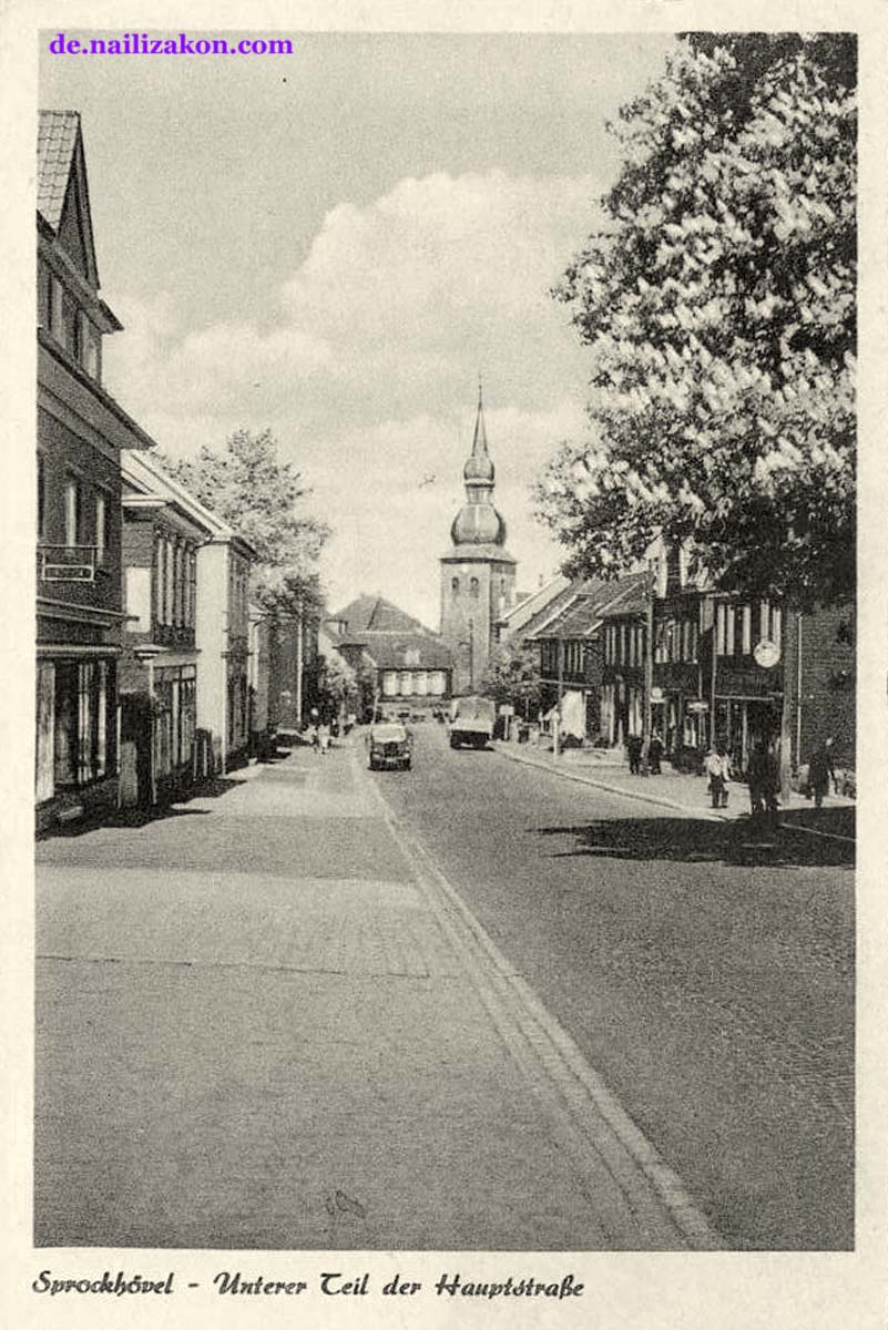 Sprockhövel. Unterer Teil der Hauptstraße, 1952