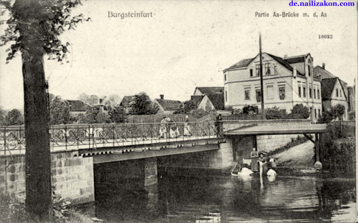 Steinfurt. Burgsteinfurt - Aa-Brücke mit Fluss