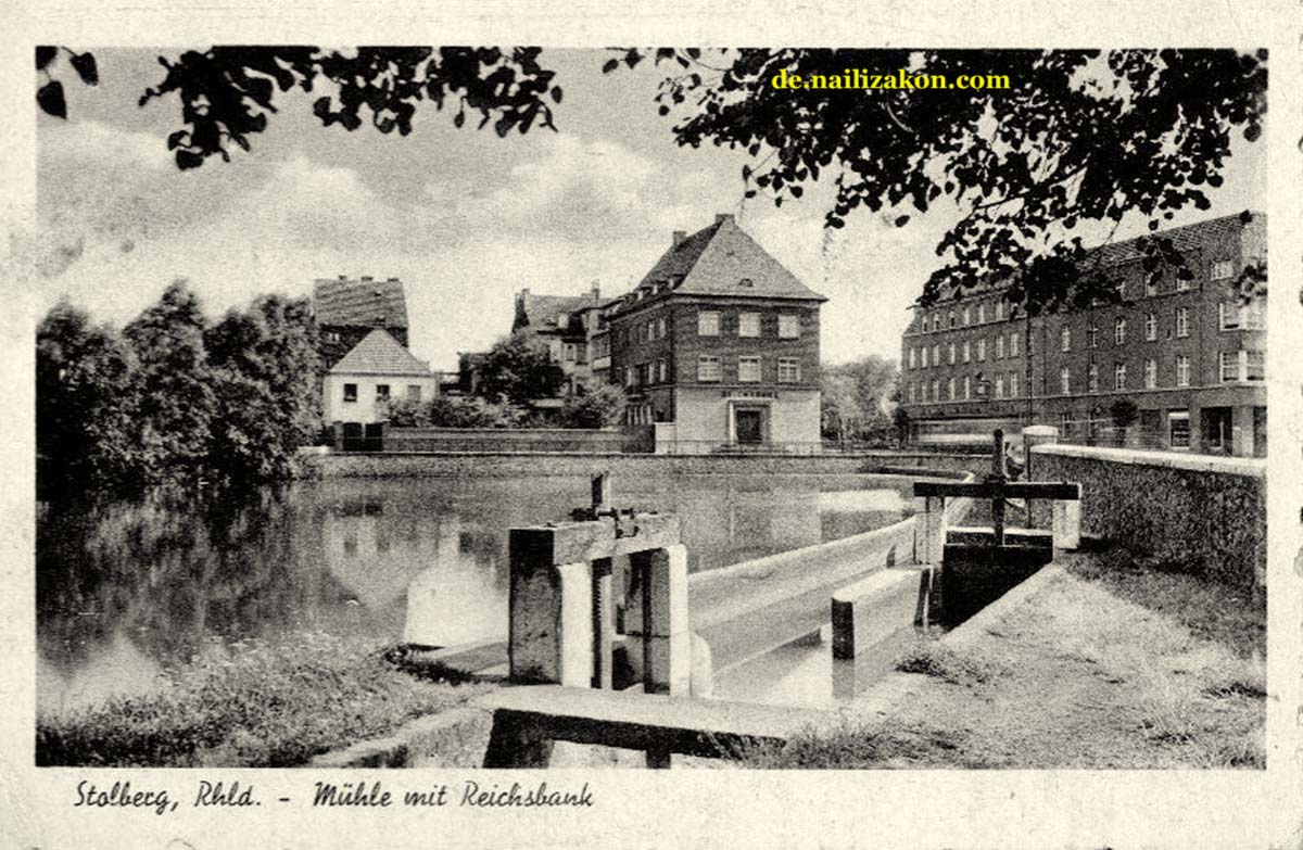 Stolberg (Rheinland). Mühle mit Reichsbank, 1942