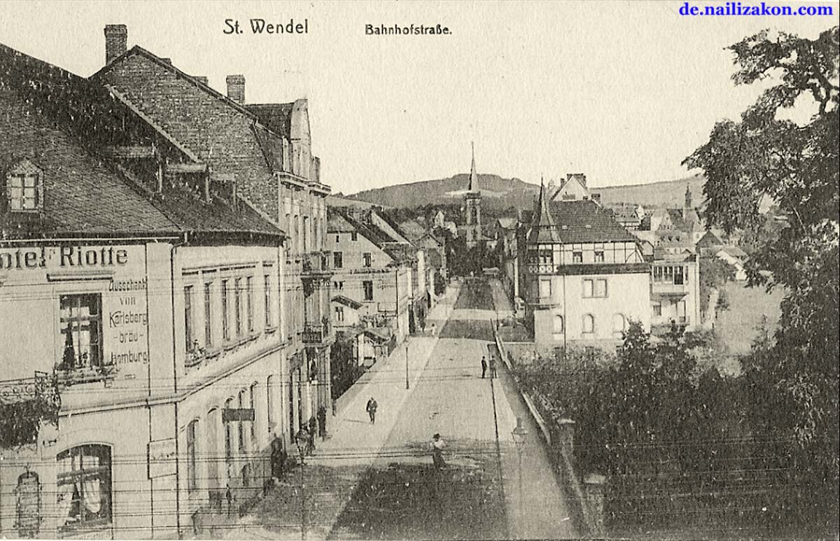 Sankt Wendel. Hotel 'Riotte' an Bahnhofstraße, 1919