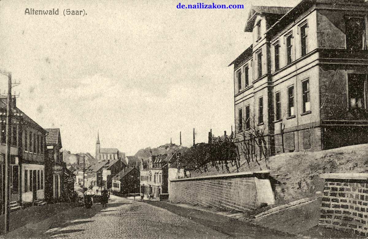 Sulzbach (Saar). Panorama von Stadtteil Altenwald, 1919