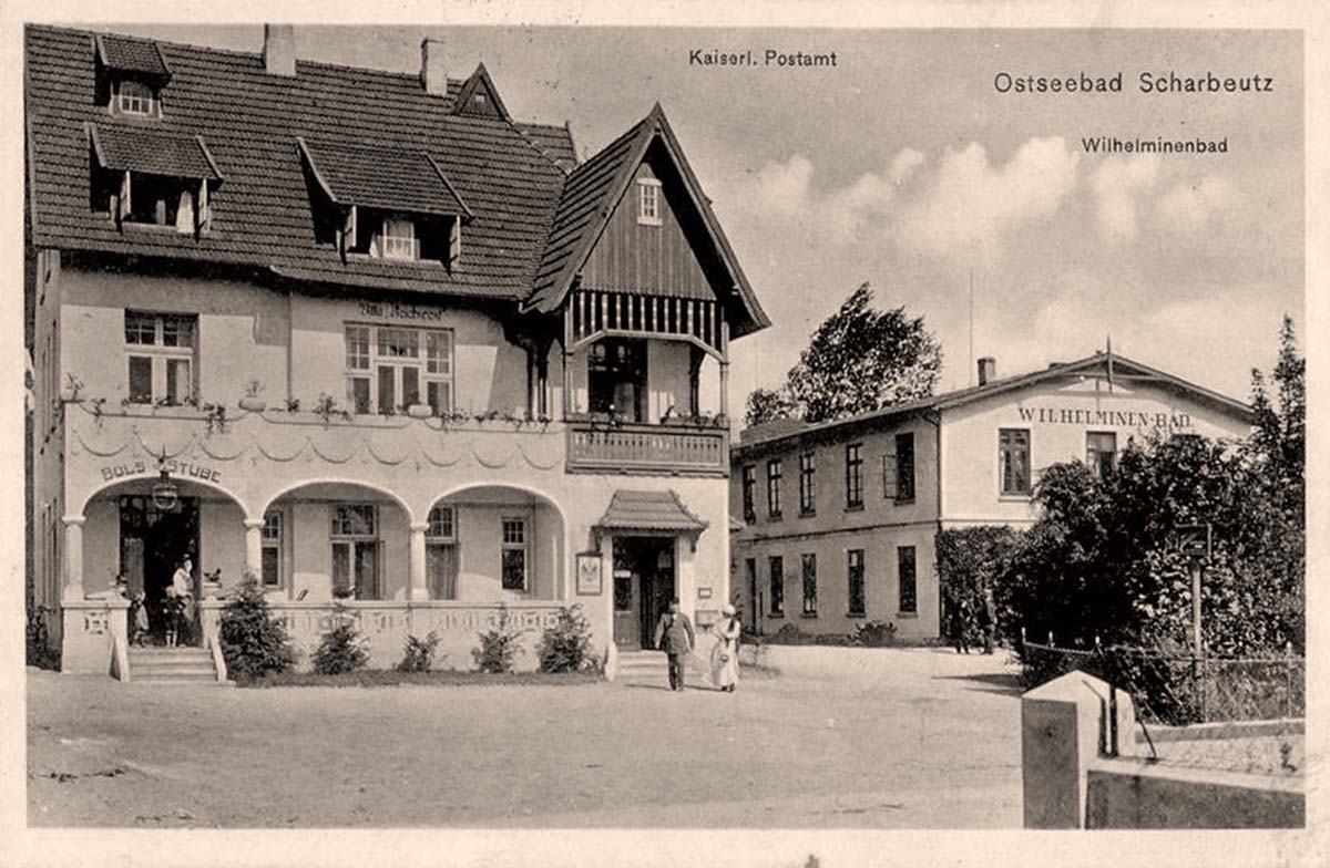 Scharbeutz. Kaiserliche Postamt und Wilhelminenbad, 1914