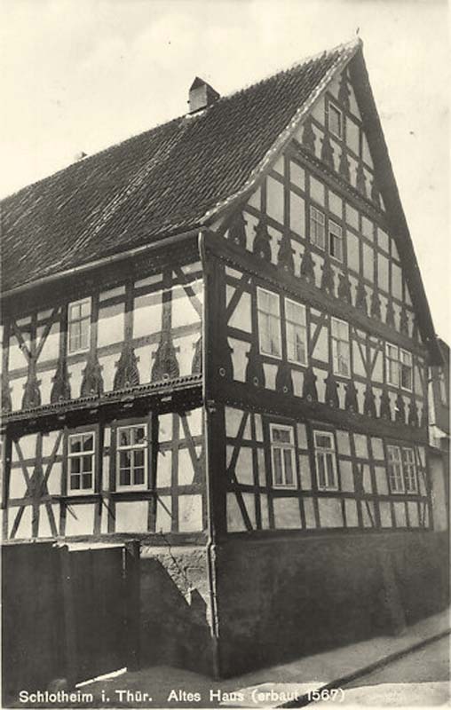 Schlotheim. Altes Fachwerkhaus (erbaut 1567), 1940