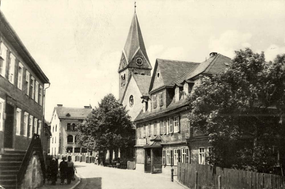 Steinach. Gasthaus, Kirche und Schule