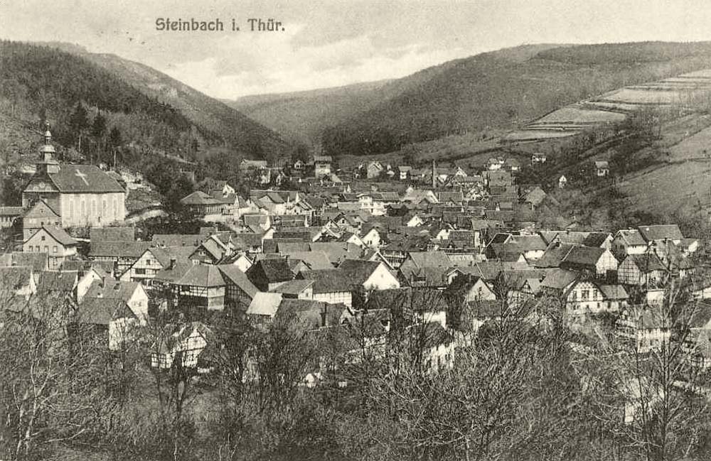 Steinbach-Hallenberg. Panorama der Stadt, 1916