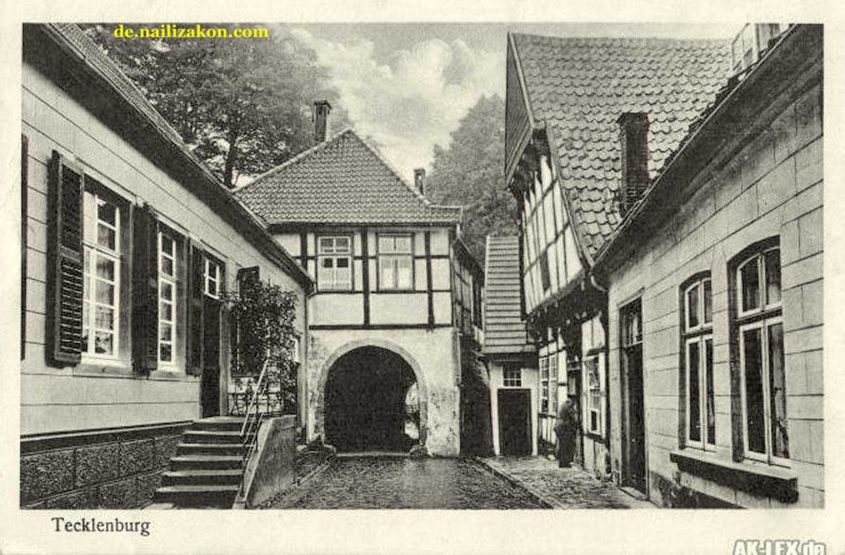 Tecklenburg. Restaurant 'Bismarckhalle' und Tor, 1928