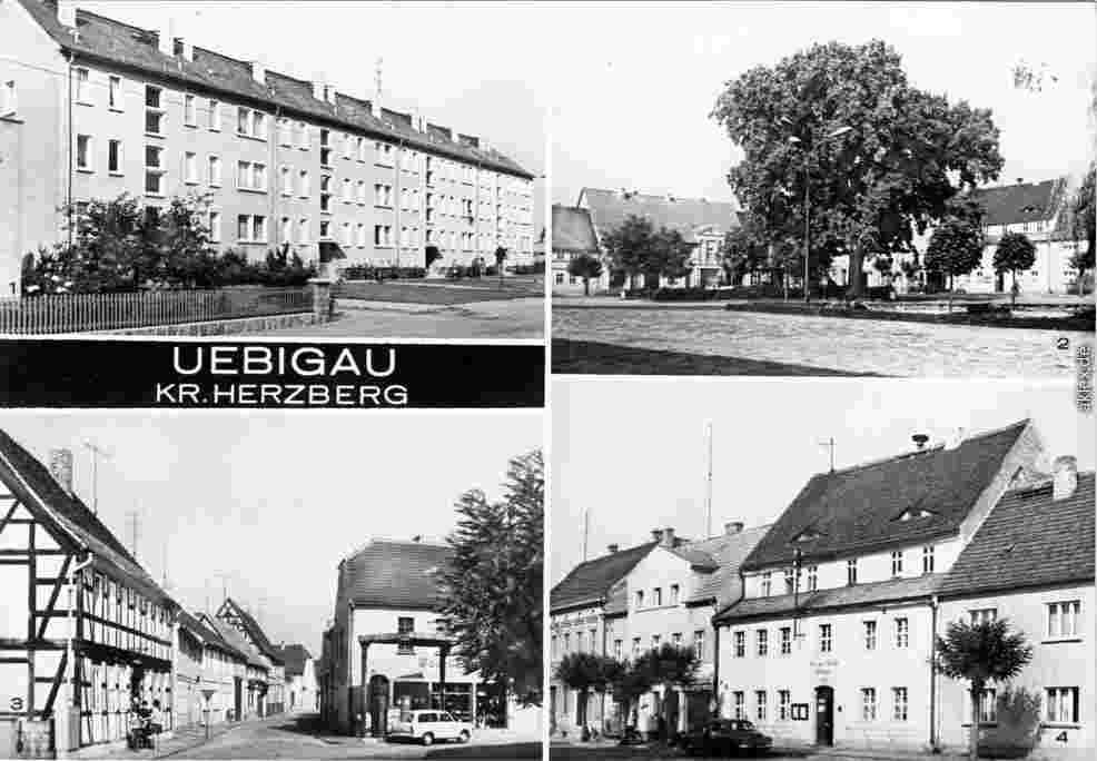 Uebigau-Wahrenbrück. Neubauten, Marktplatz, 1983