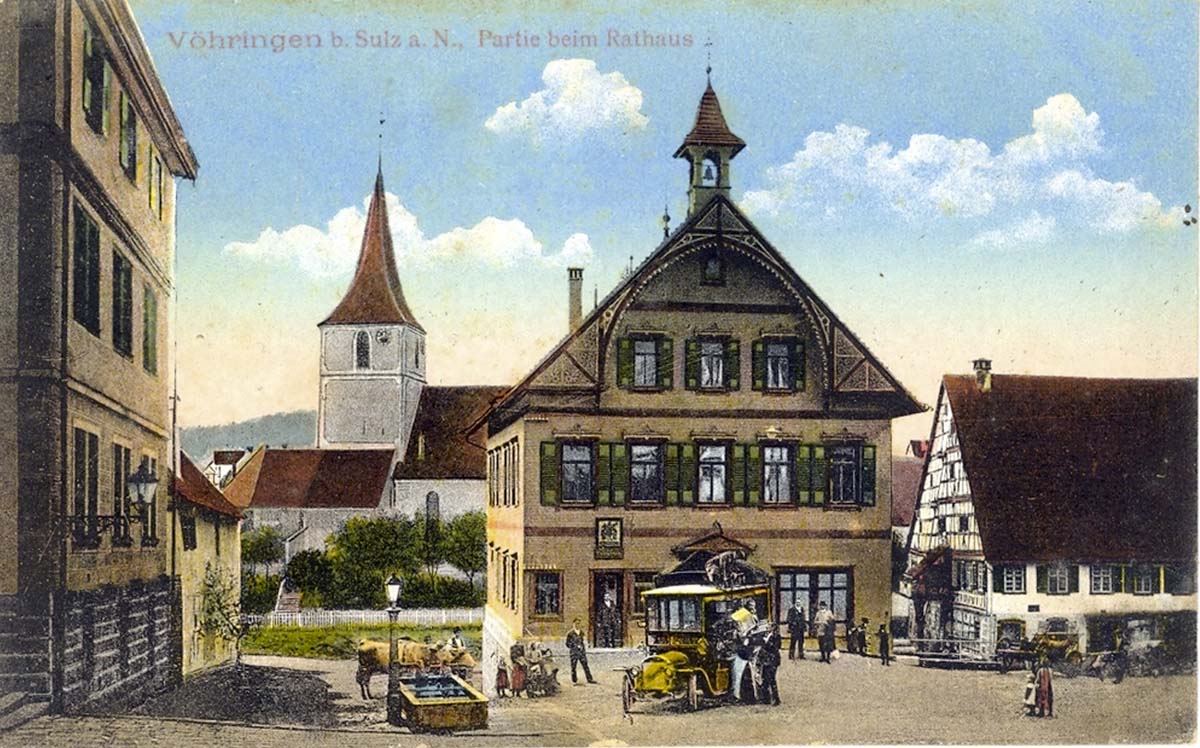 Vöhringen (Rottweil). Marktplatz mit Rathaus, 1927