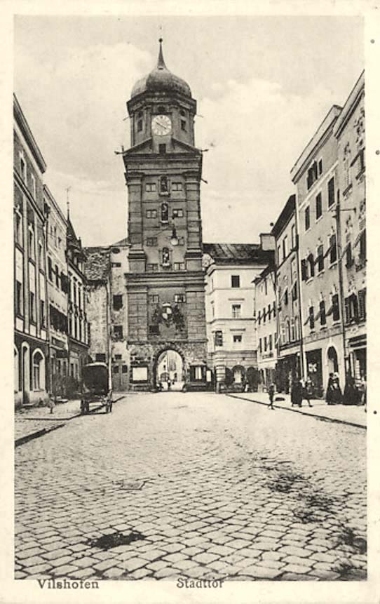 Vilshofen an der Donau. Panorama Stadttor, 1916
