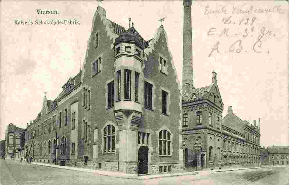 Viersen. Kaiser's Schokolade-Fabrik, 1918