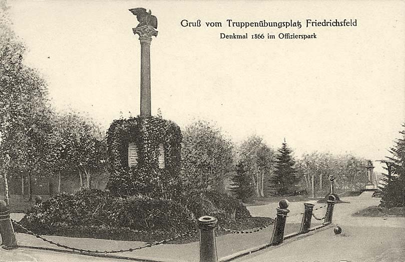 Voerde (Niederrhein). Friedrichsfeld - Truppenübungsplatz, Denkmal 1866