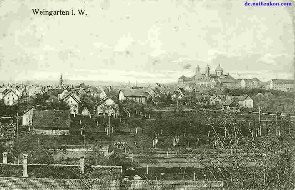 Weingarten. Panorama der Stadt, 1910