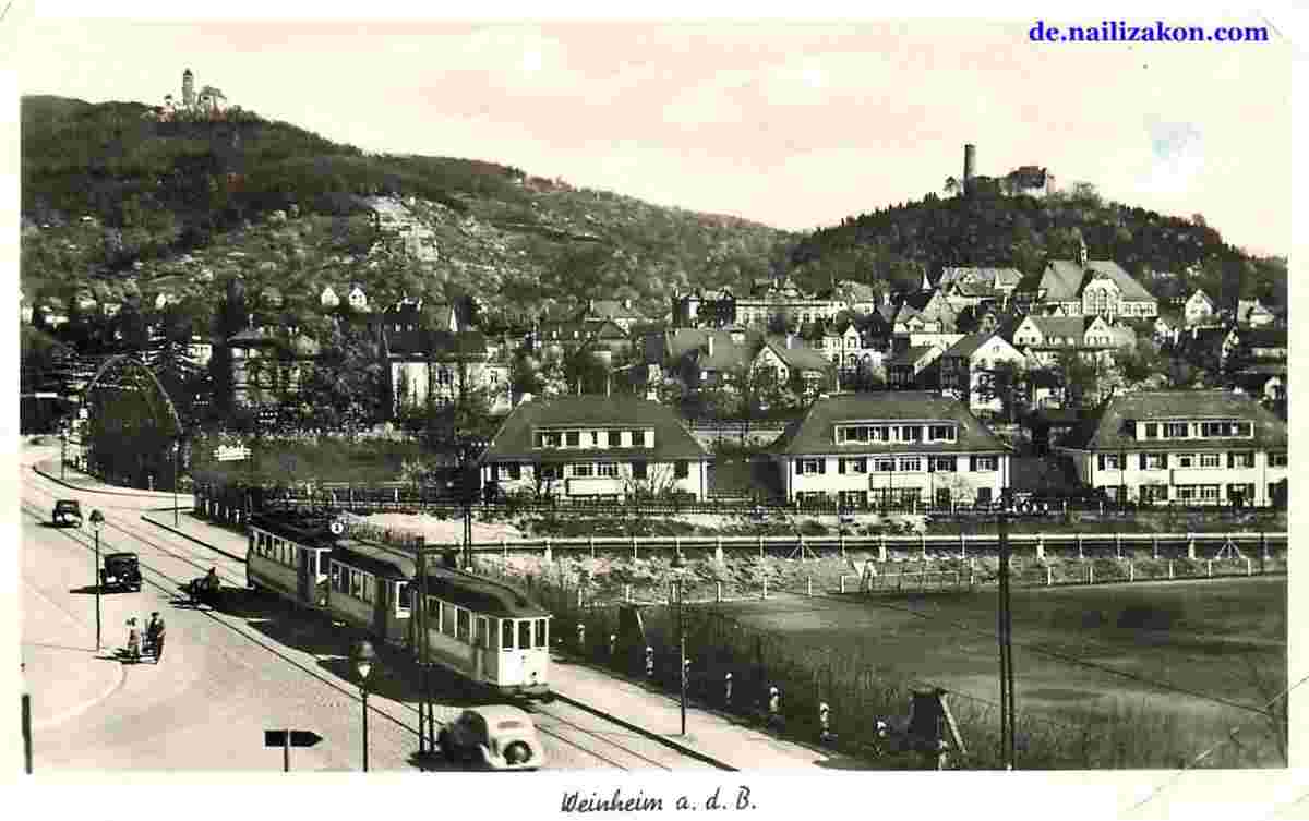 Weinheim. Panorama von Brücke, 1911