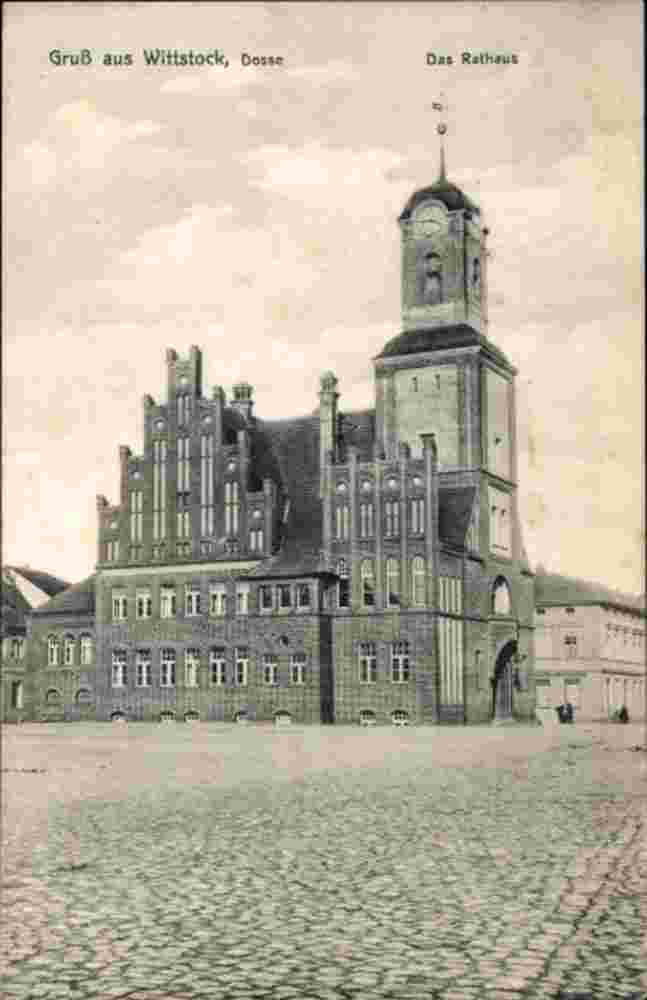 Wittstock. Rathaus, Uhrenturm, 1910