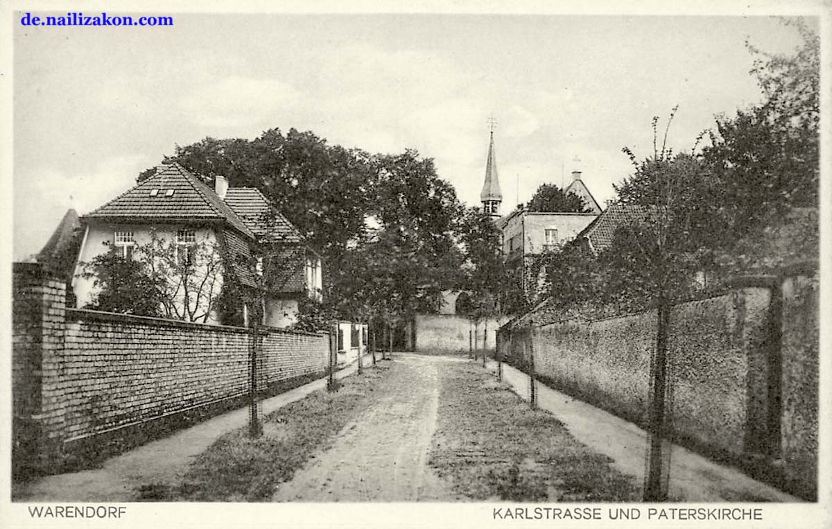 Warendorf. Karlstraße und Paterskirche