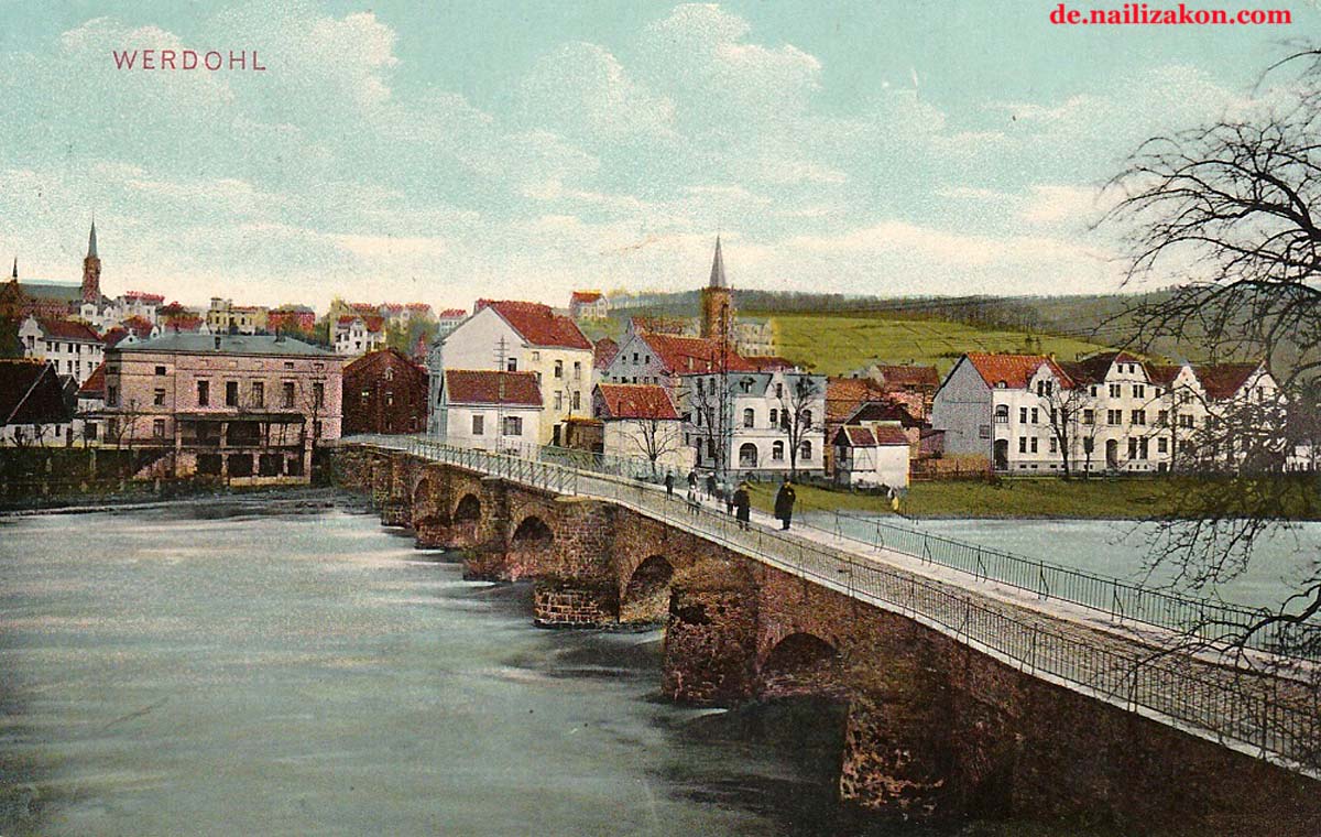 Werdohl. Ansicht der Dorfbrücke vor 1911