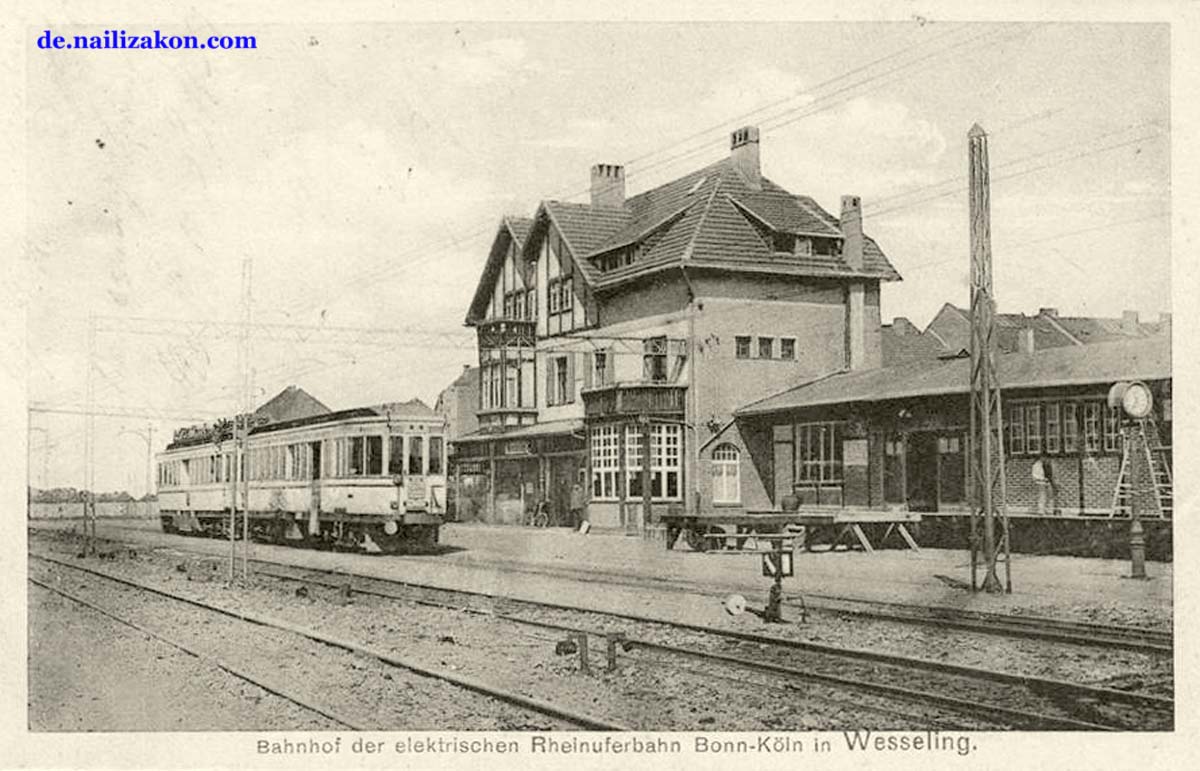 Wesseling. Bahnhof, der elektrischen Rheinuferbahn Bonn-Köln