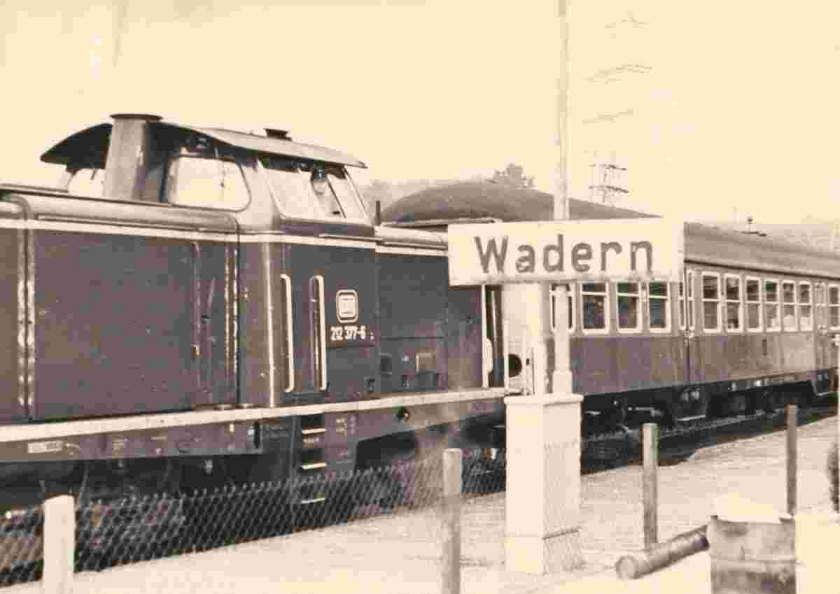 Wadern. Letzter planmäßiger Zug vom Bahnhof Wadern, 1980