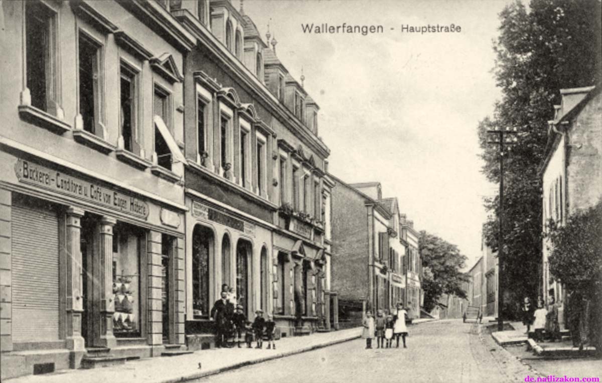 Wallerfangen. Hauptstraße, Bäckerei, Konditorei und Café vom Eugen Höberle