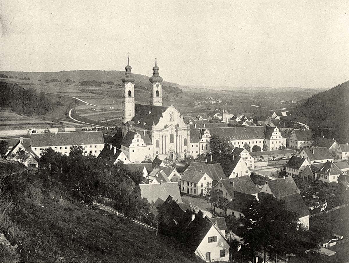 Panorama von Zwiefalten und Kloster, 1890