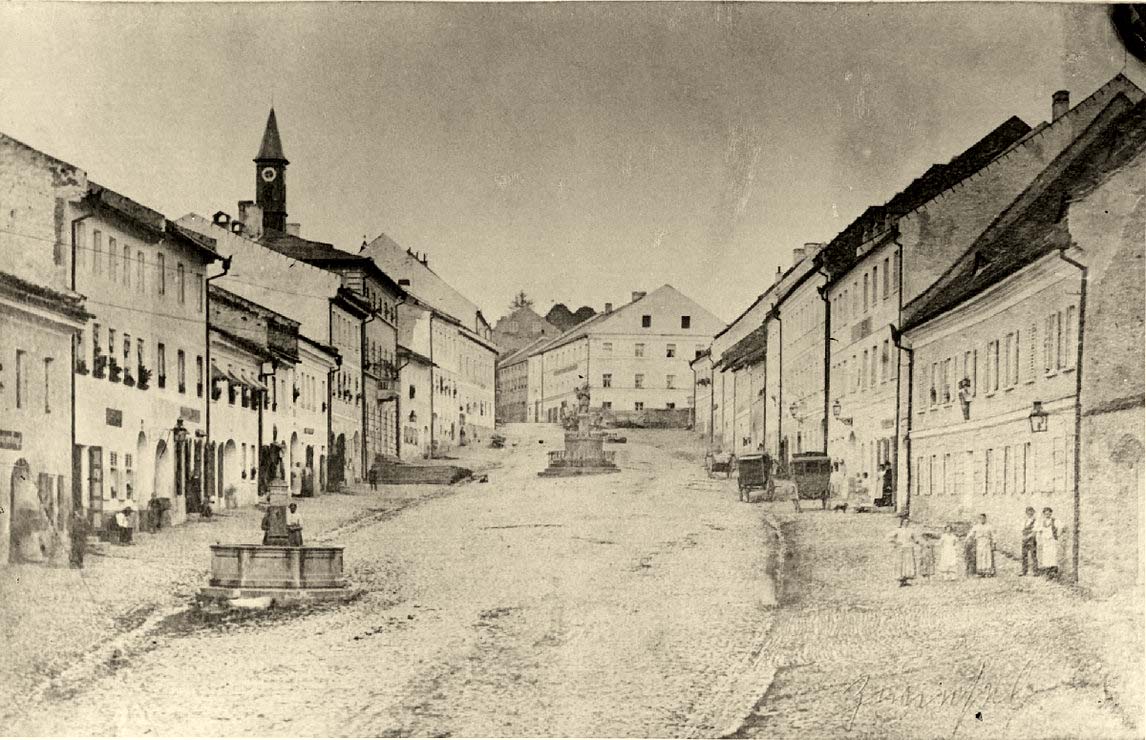 Zwiesel. Der Marktplatz Zwiesel um das Jahr 1880