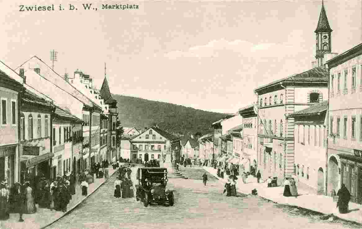 Zwiesel. Der Marktplatz im Jahr 1904