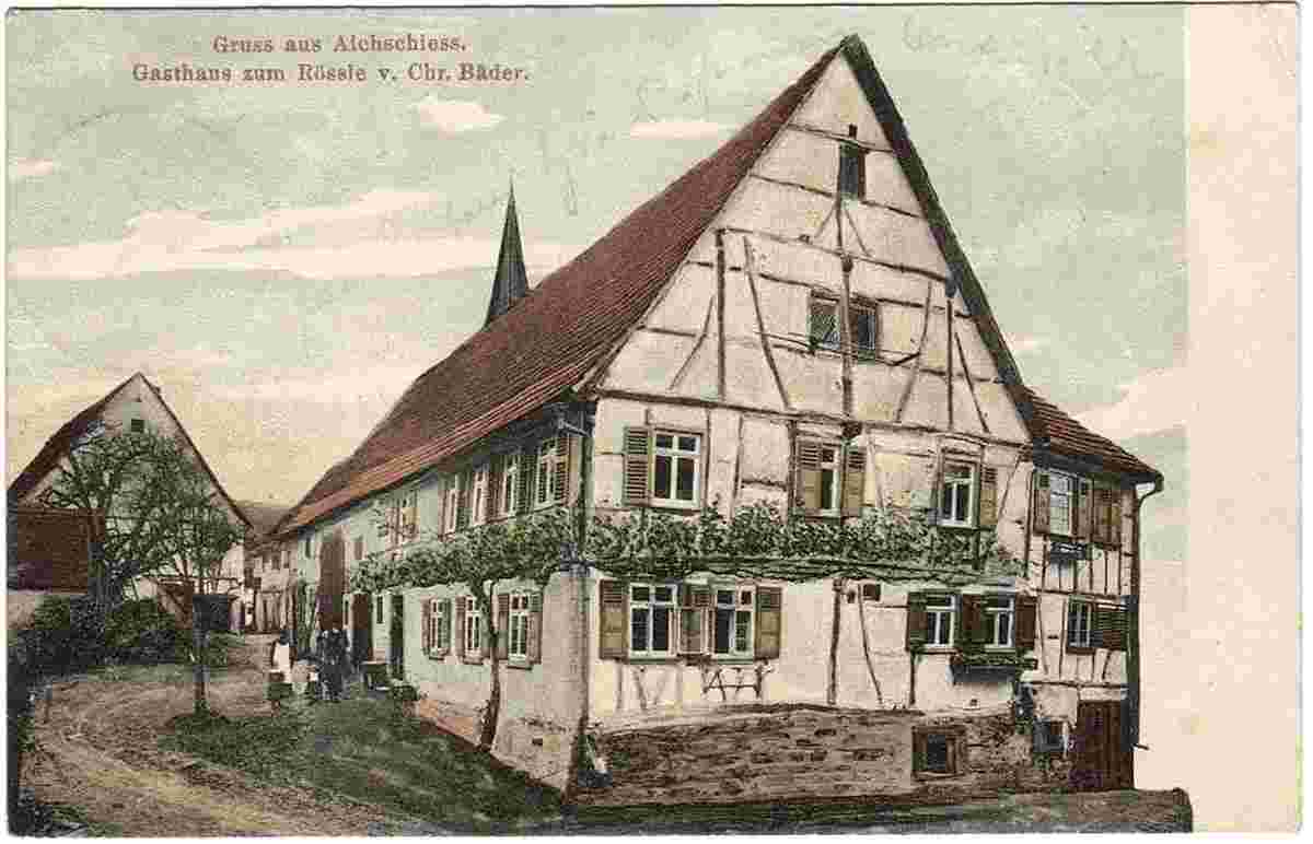 Aichwald. Aichschieß - Gasthaus zum Rössle, 1910