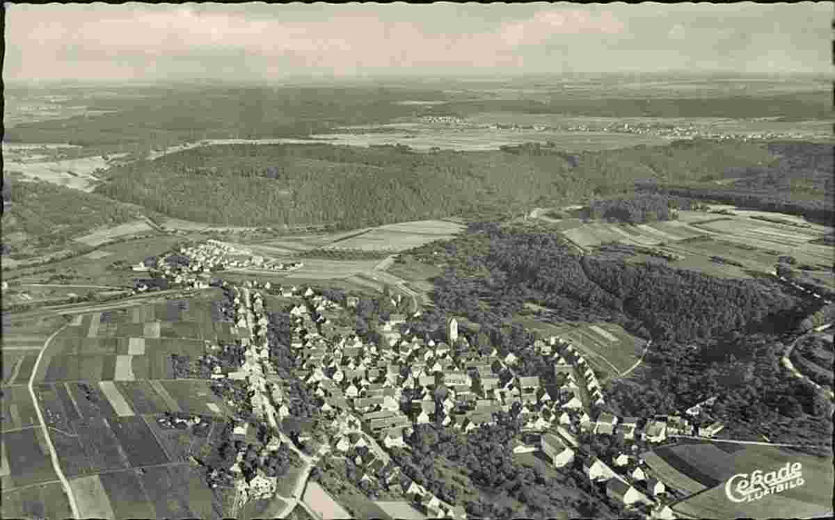 Panorama von Aidlingen um 1955
