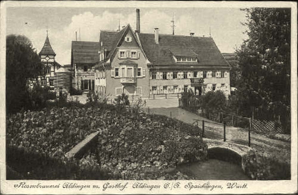 Aldingen. Gasthof mit Rosen Brauerei von 1939