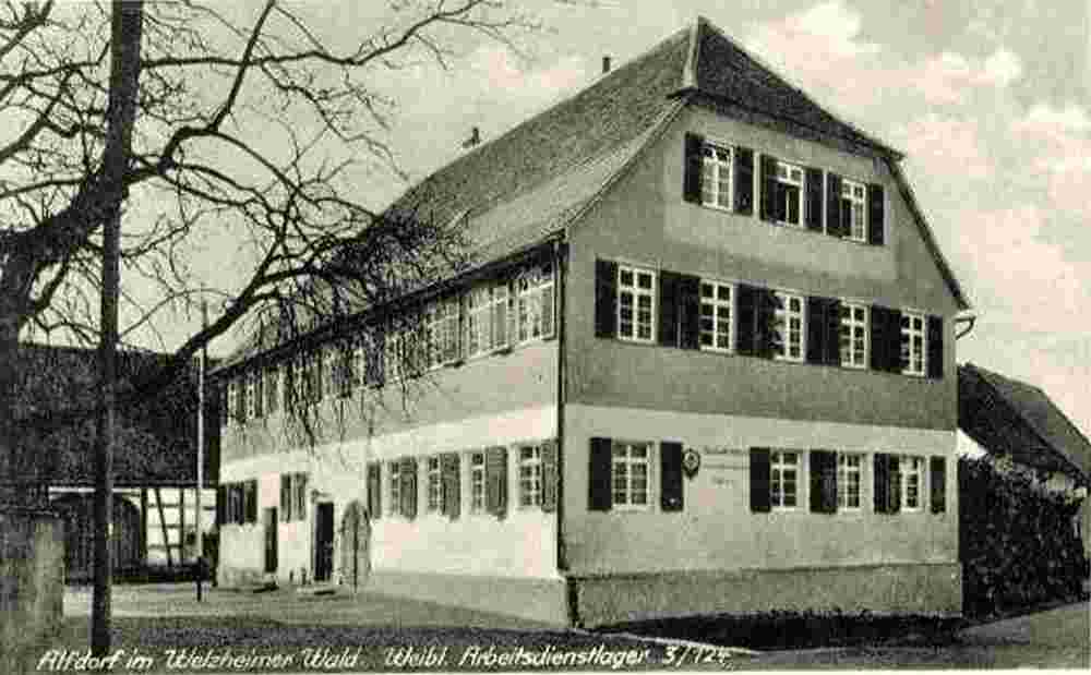 Alfdorf. Metzgerei und Gasthof zum Rose um 1940