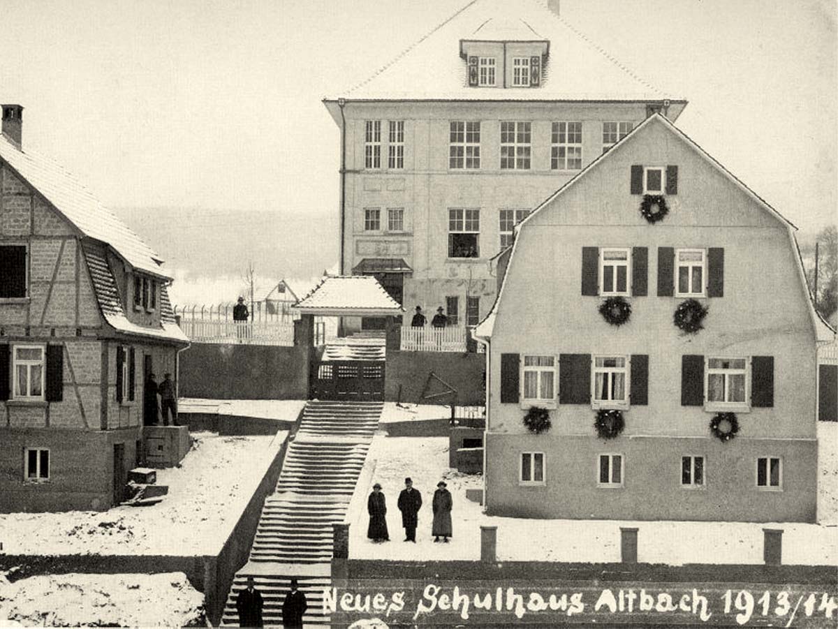 Altbach. Neues Schulhaus, 1913