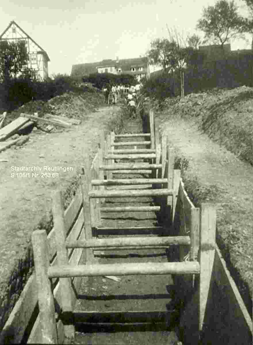 Altenriet. Ausschachtung für die Rohrleitung, 1913