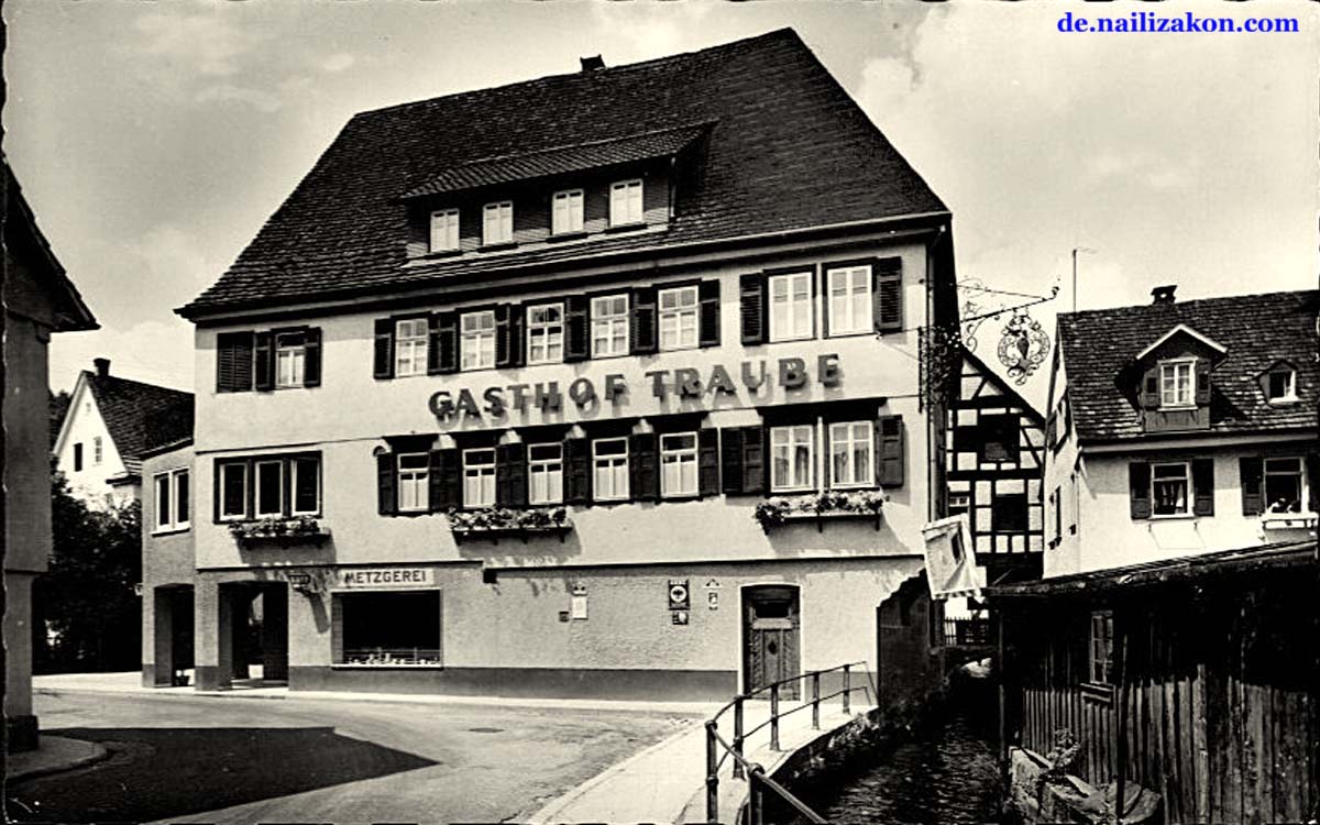 Altensteig. Gasthof zur Traube, Metzgerei, 1961