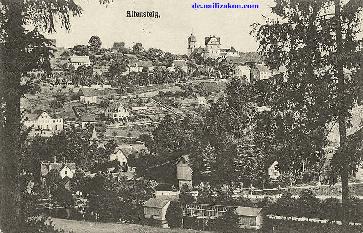Altensteig. Panorama der Stadt, 1919